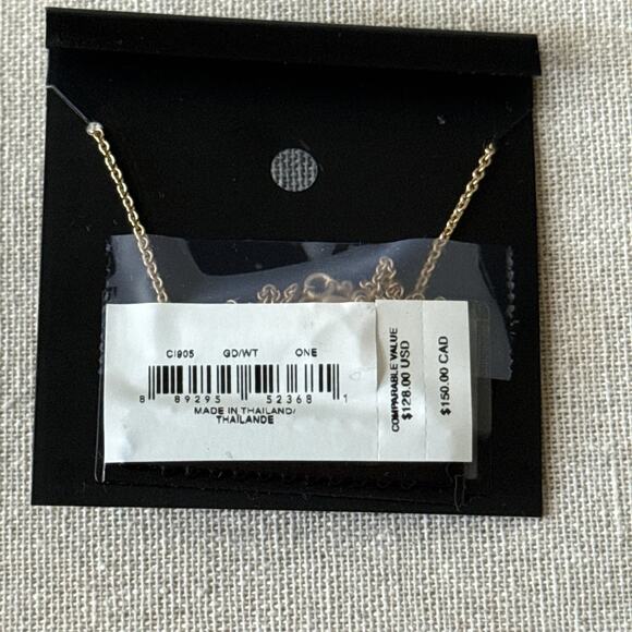 Coach Multi-Ring Pendant Necklace Gold Cream Black Enamel Crystal NWT 16”+2” - Picture 10 of 10
